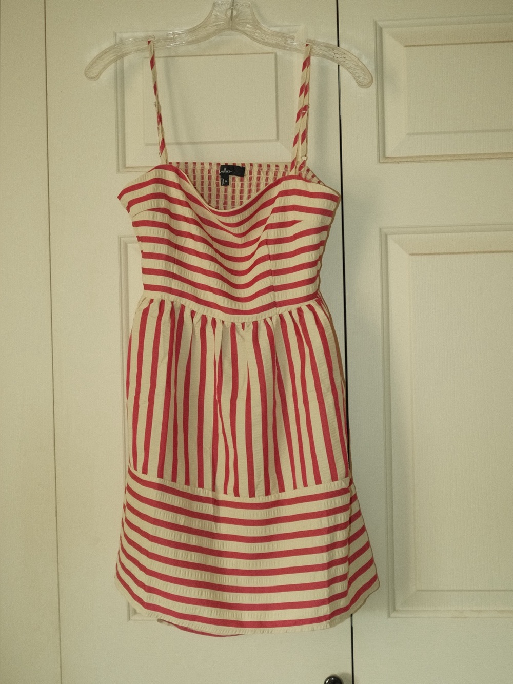 Striped Red and White Spaghetti Strap Dress